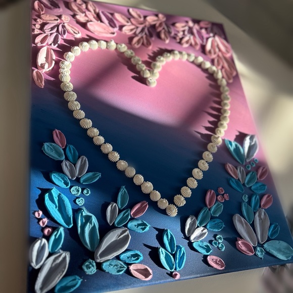 Heart textured painting - Picture 2 of 3